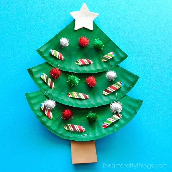 Un sapin de Noël à partir d'une assiette en carton - Cabane à idées